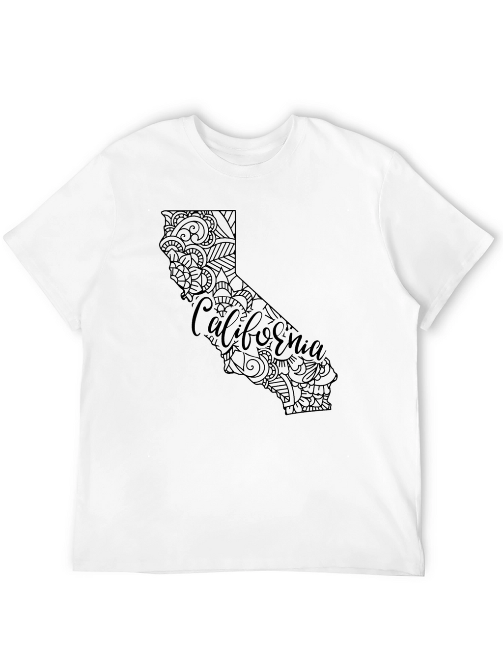 California State Mandala Graphic Black T-Shirt