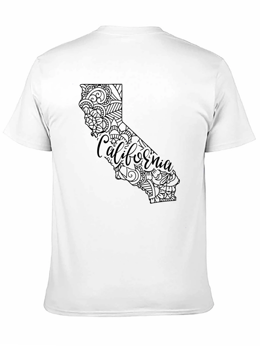California State Mandala Graphic Black T-Shirt