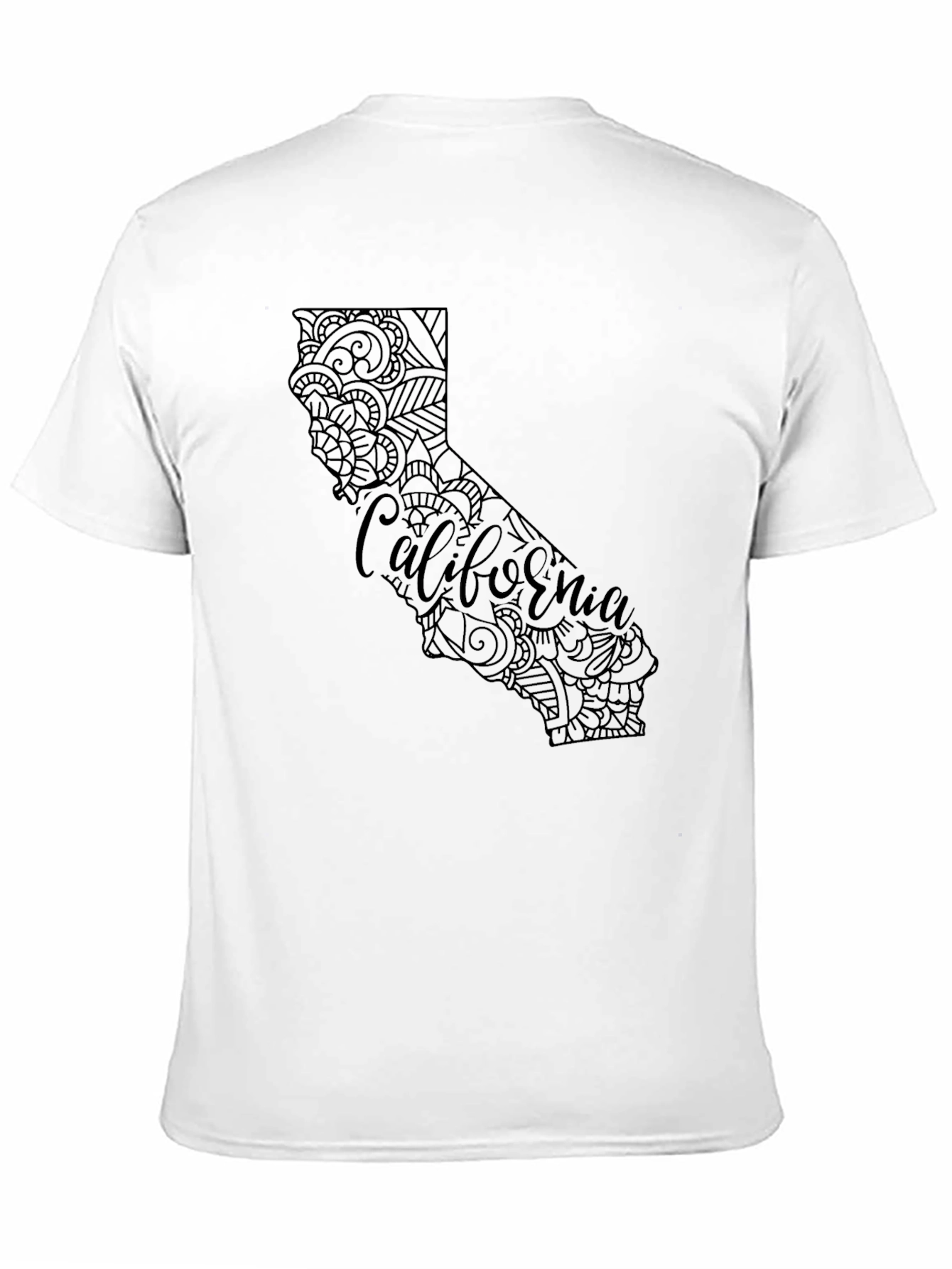 California State Mandala Graphic Black T-Shirt