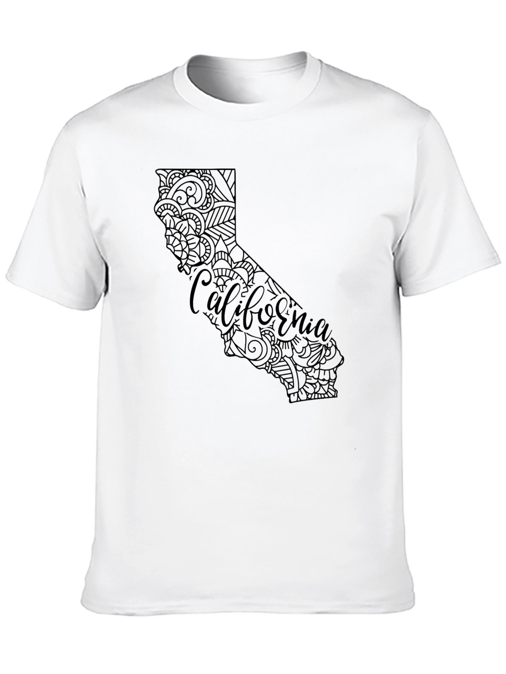 California State Mandala Graphic Black T-Shirt