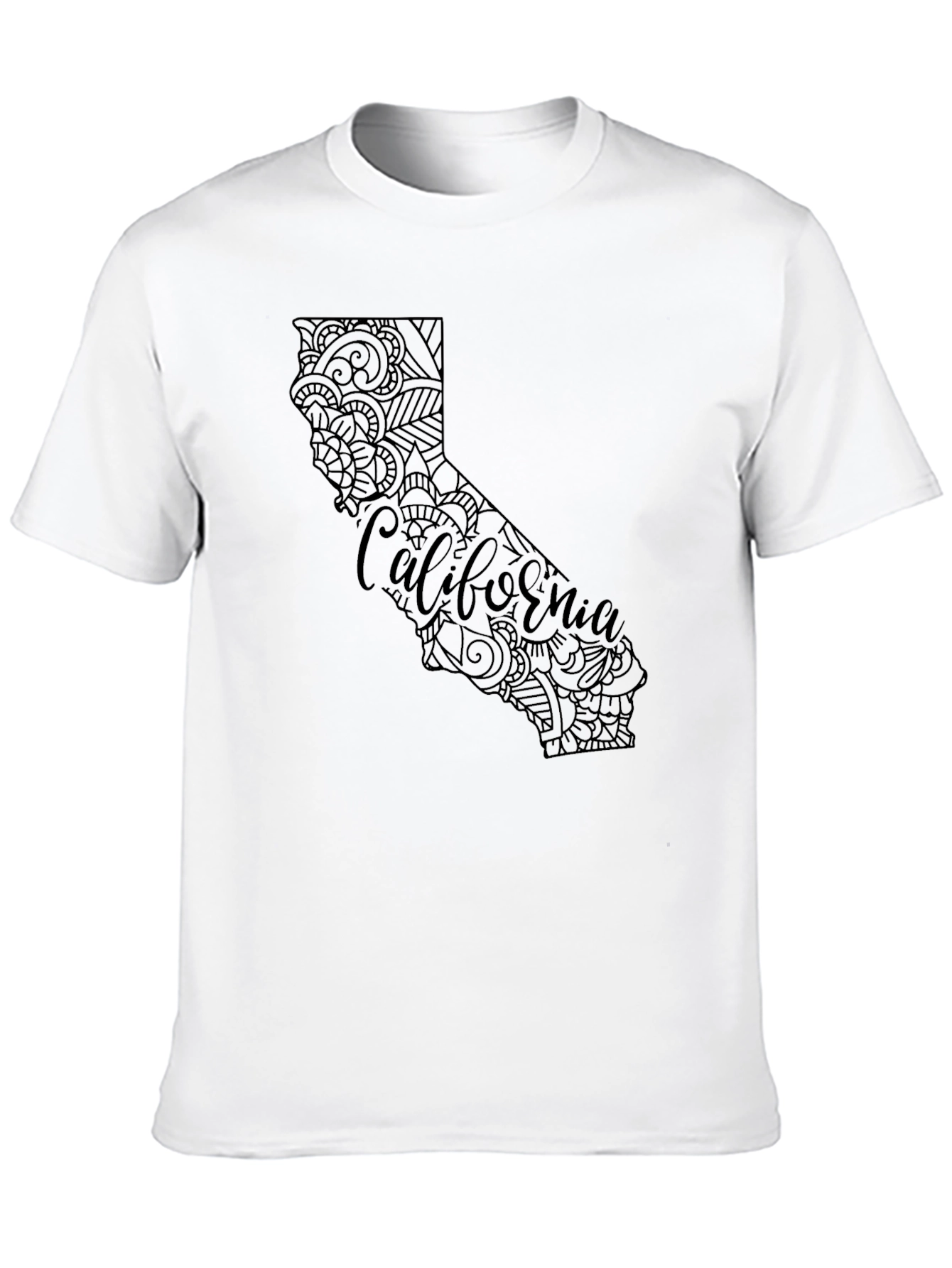 California State Mandala Graphic Black T-Shirt