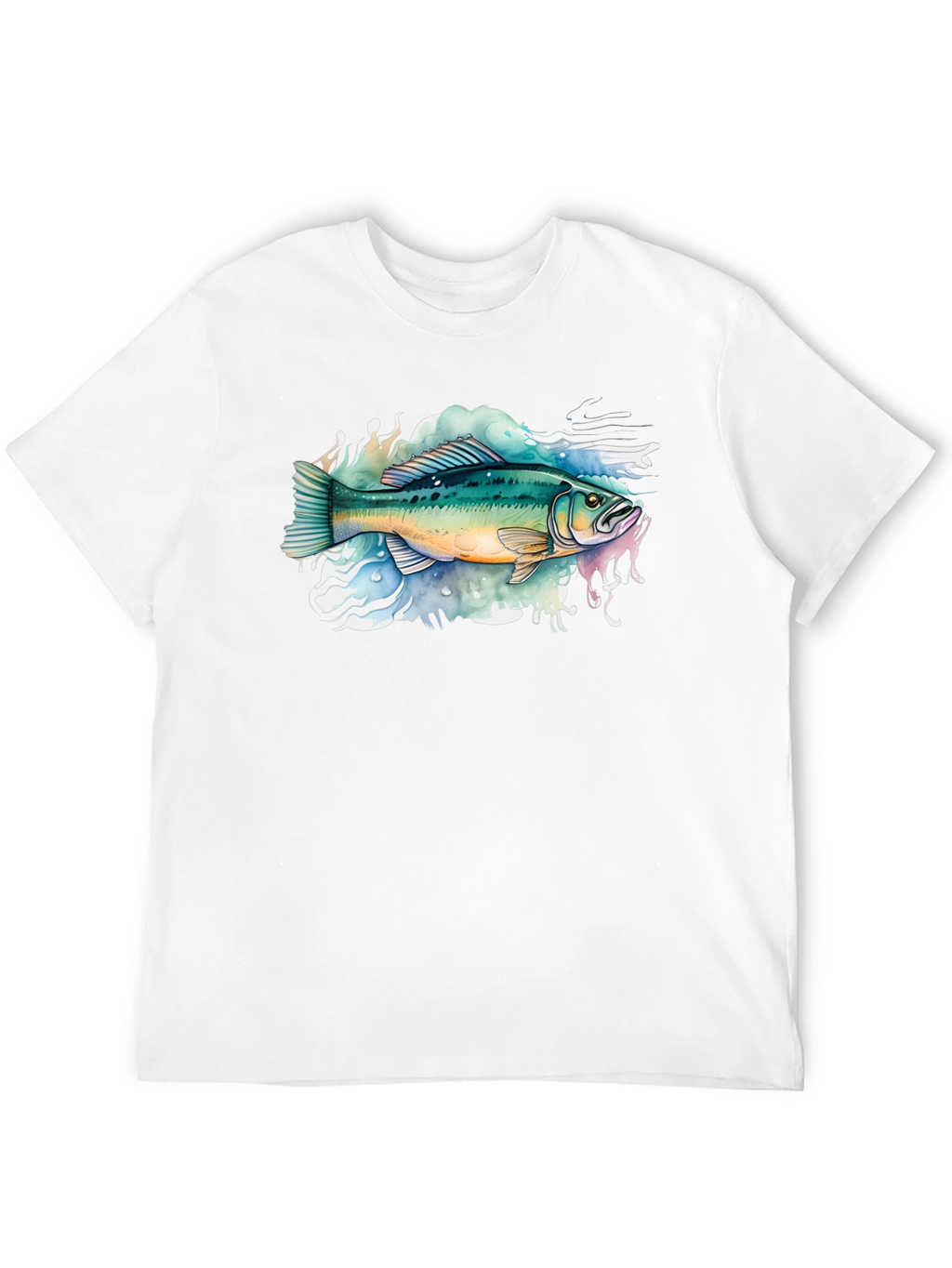 Bass Fish Graphic Tee - Black Cotton T-Shirt