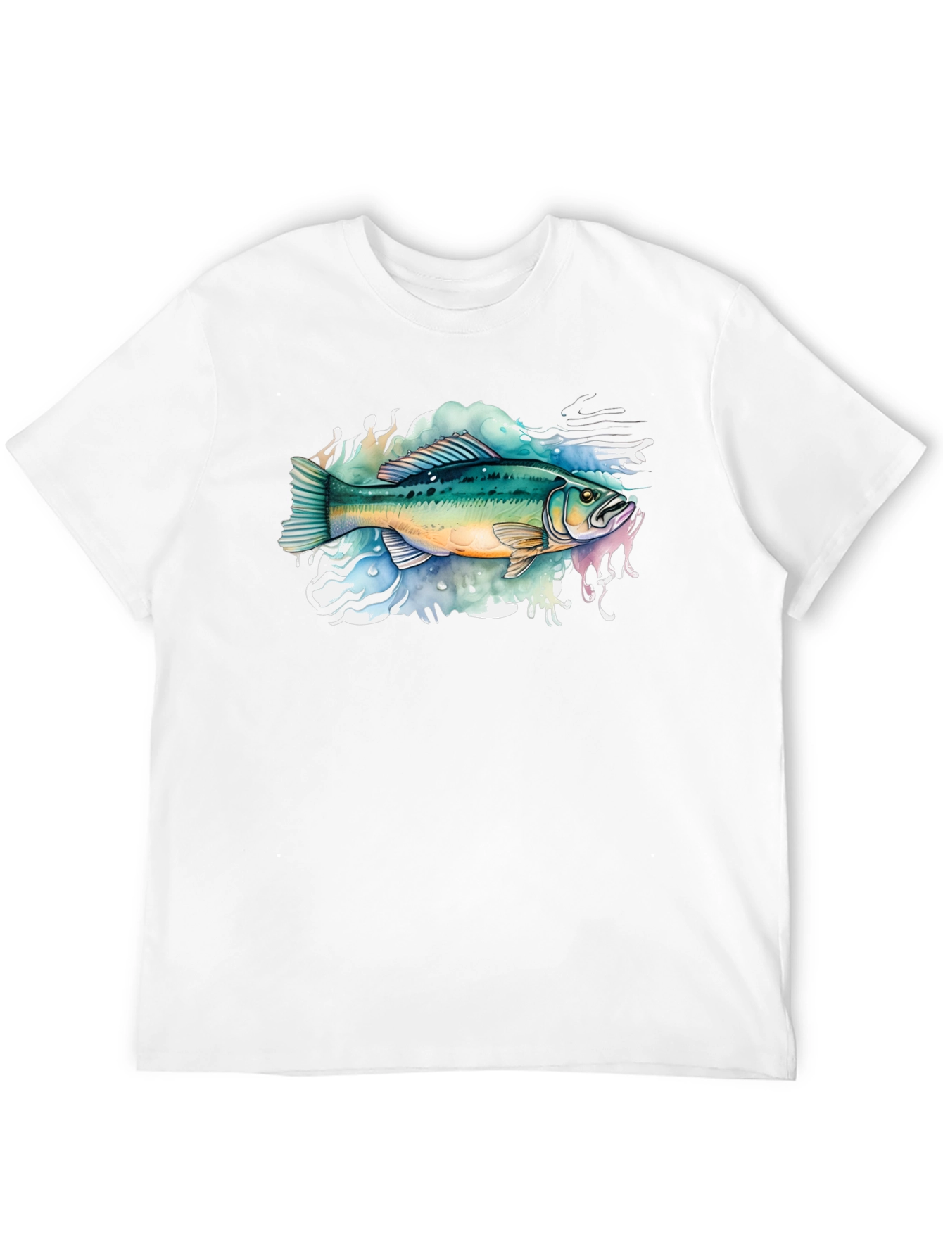 Bass Fish Graphic Tee - Black Cotton T-Shirt