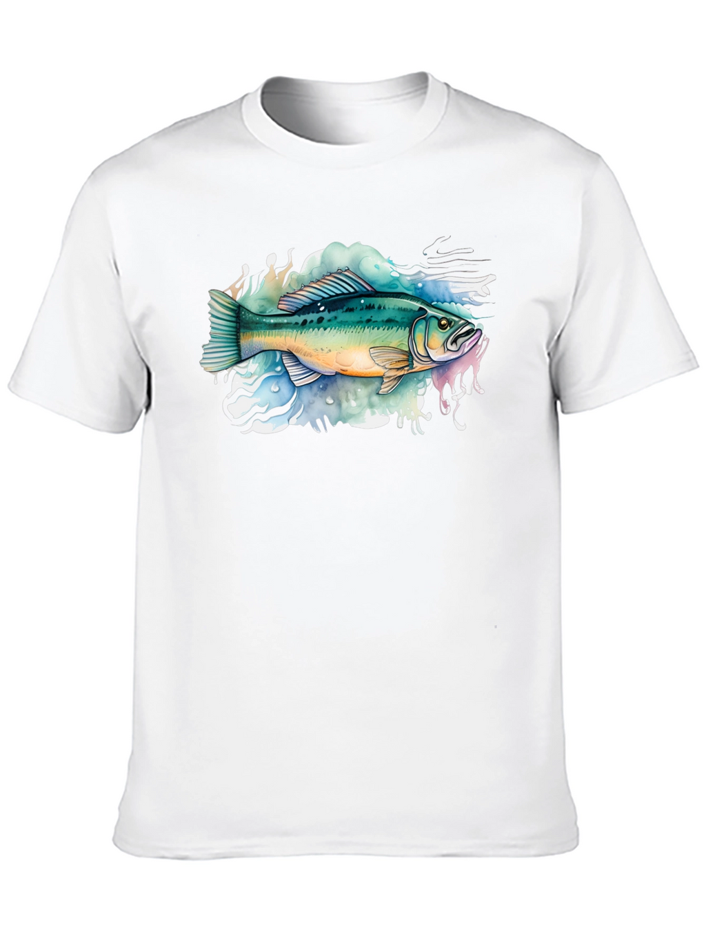 Bass Fish Graphic Tee - Black Cotton T-Shirt