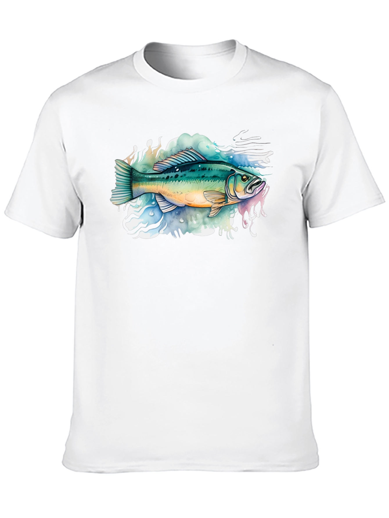 Bass Fish Graphic Tee - Black Cotton T-Shirt