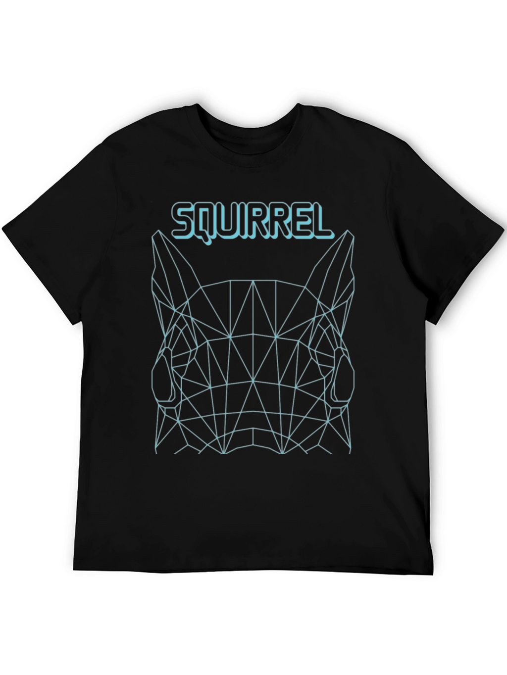 Geometric Squirrel Graphic Tee - Black