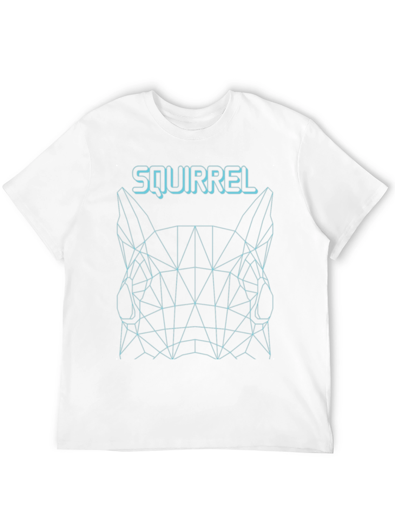 Geometric Squirrel Graphic Tee - Black