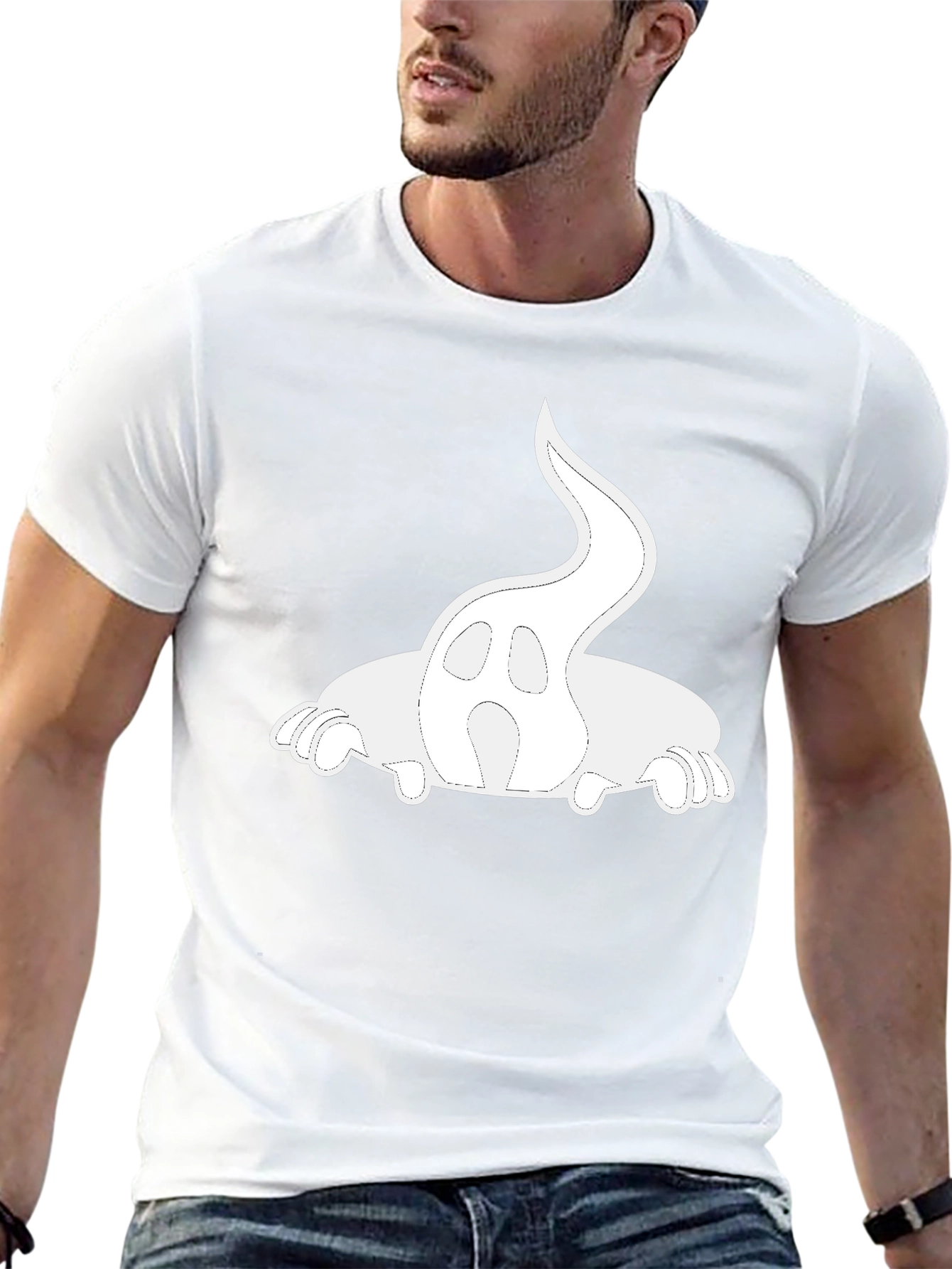 Ghost Graphic Print Black T-Shirt