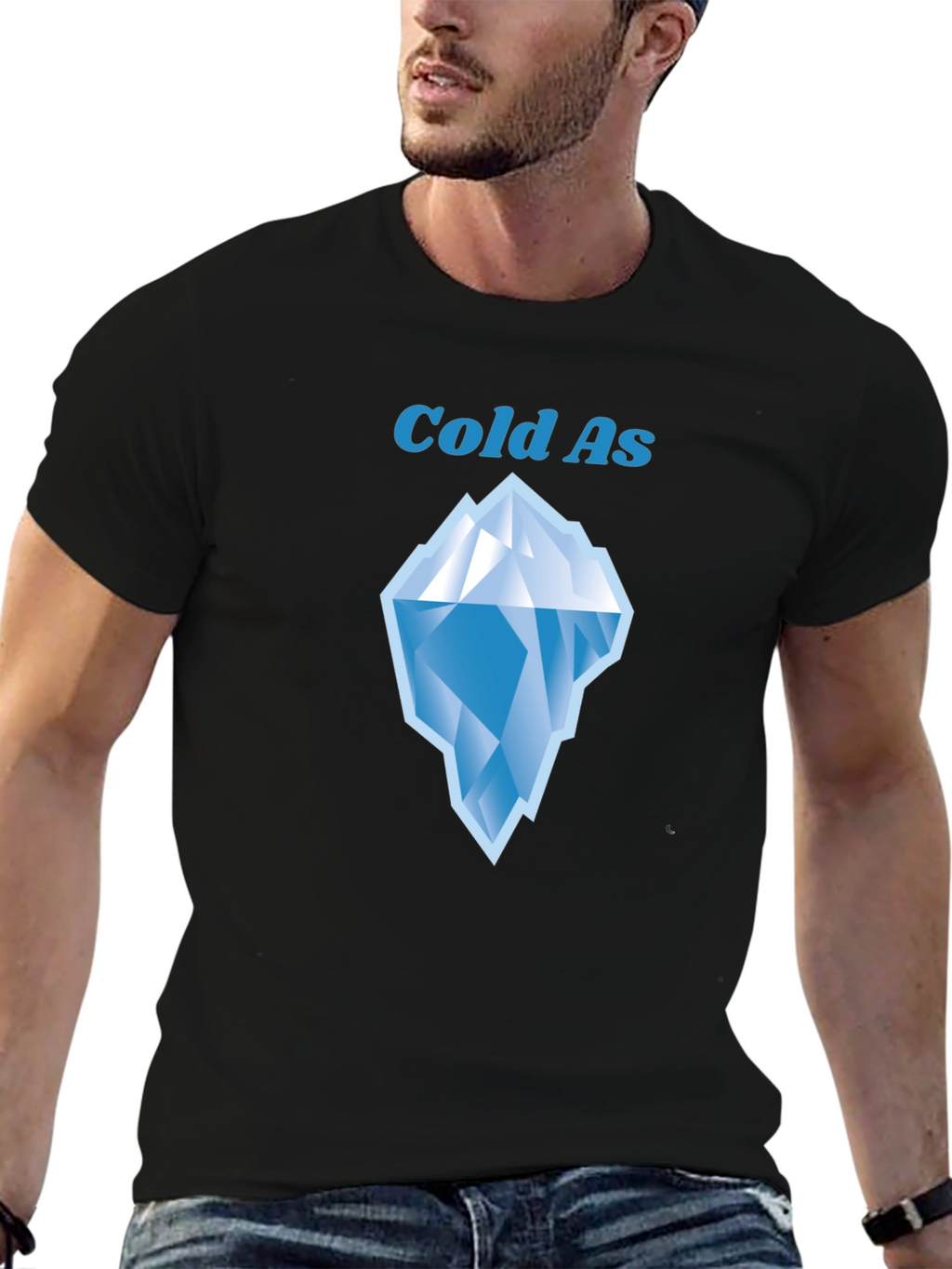 Cold As Iceberg Graphic Tee - Black Cotton T-Shirt