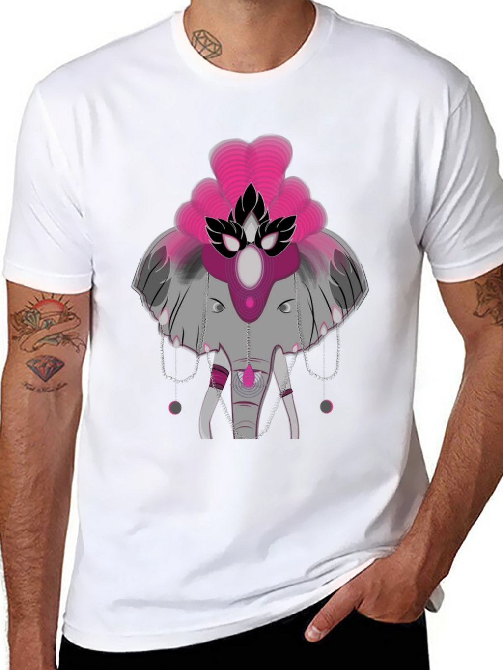 Elephant Graphic Tee - Abstract Design