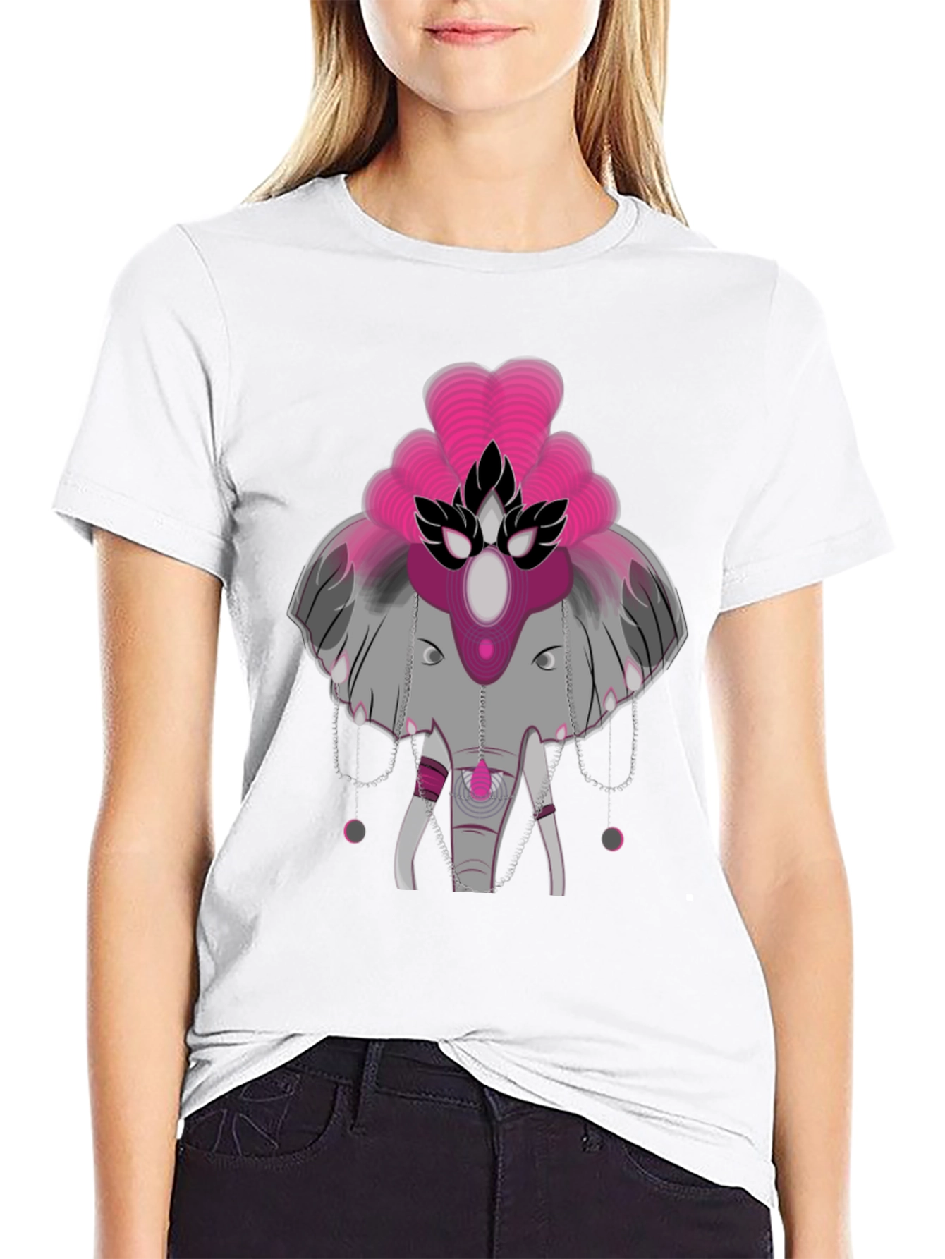 Elephant Graphic Tee - Abstract Design