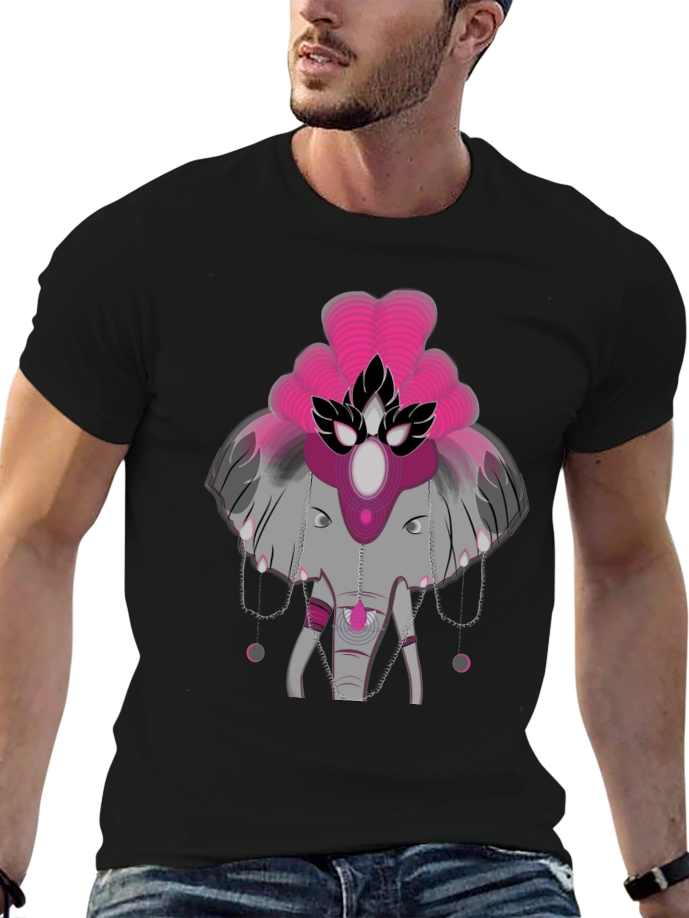 Elephant Graphic Tee - Abstract Design