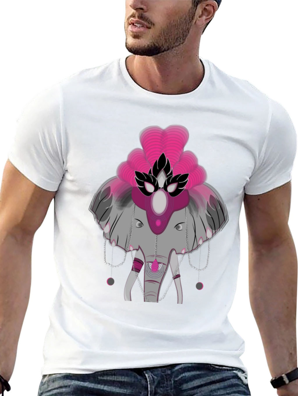 Elephant Graphic Tee - Abstract Design