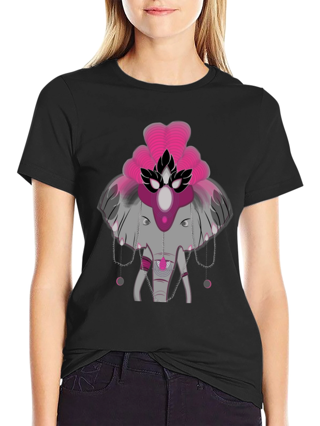 Elephant Graphic Tee - Abstract Design