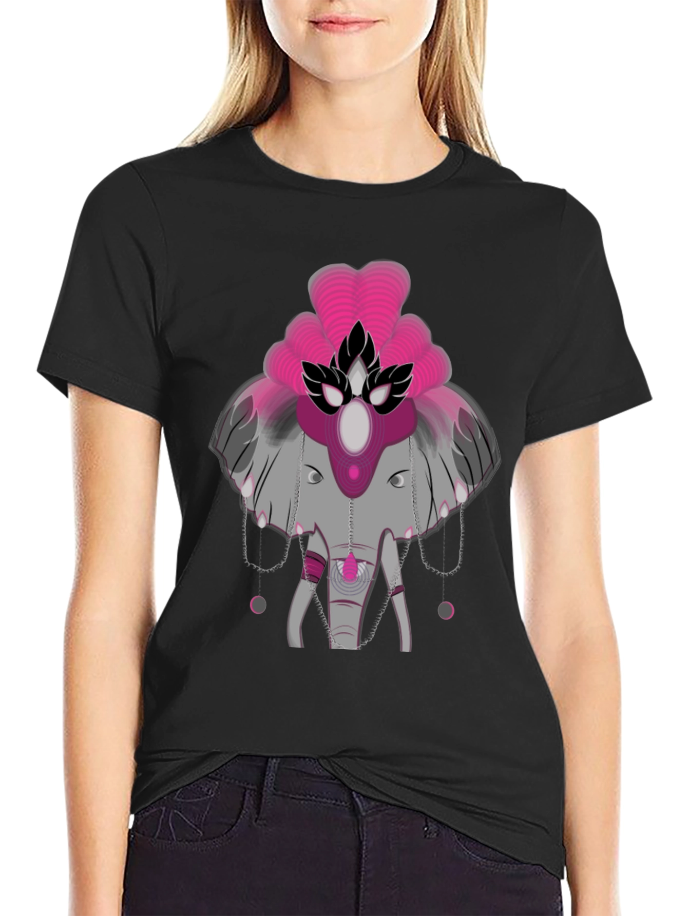 Elephant Graphic Tee - Abstract Design
