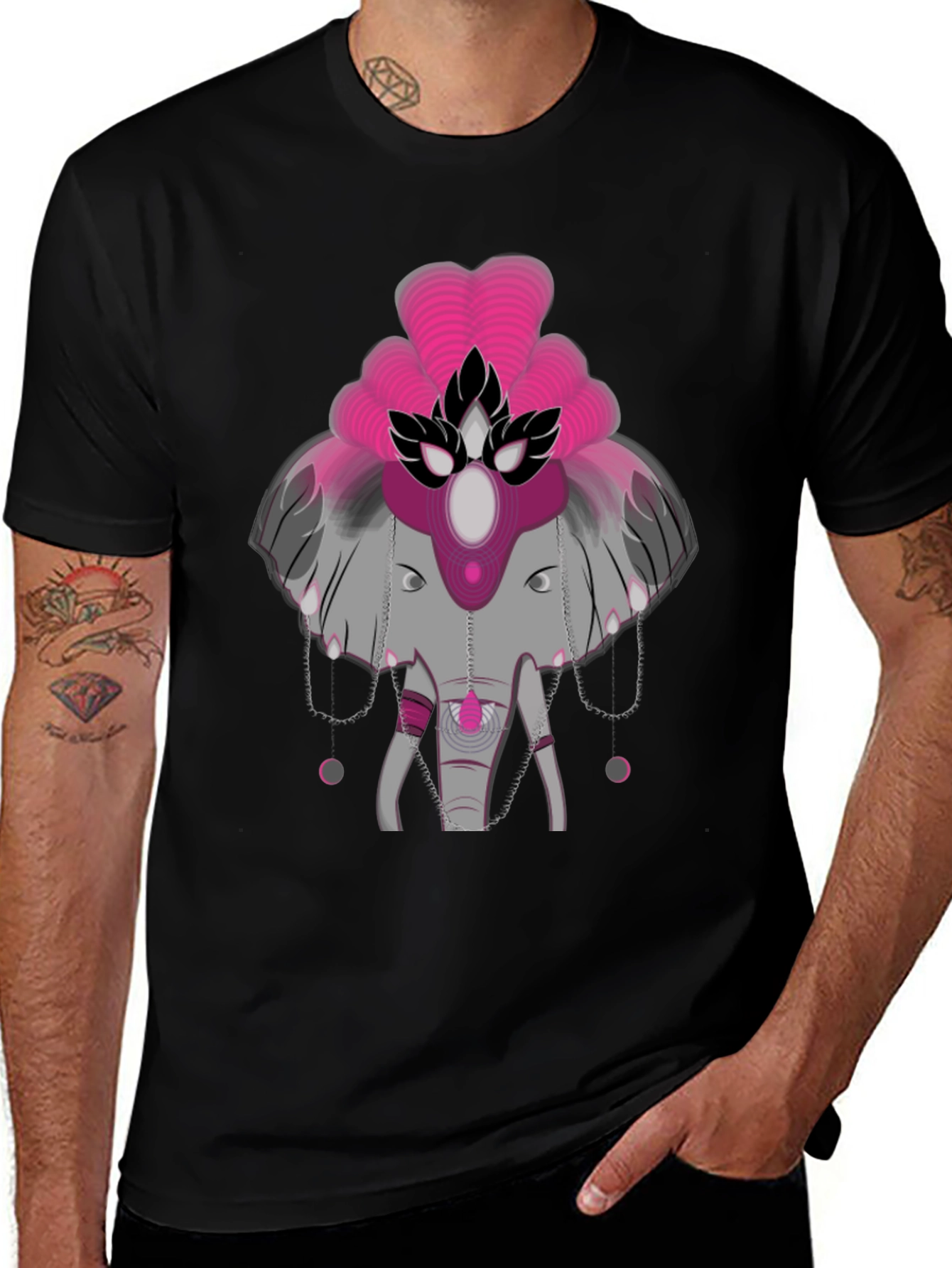 Elephant Graphic Tee - Abstract Design