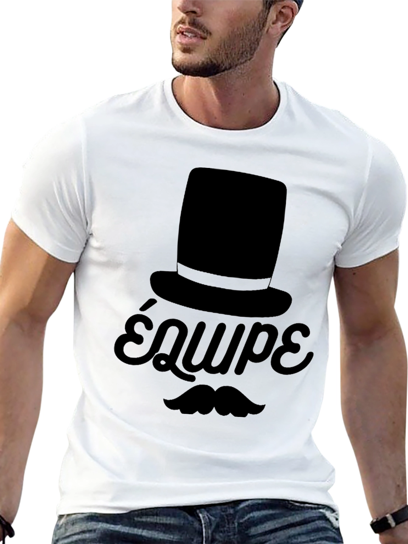 Top Hat & Moustache T-Shirt - Équipe