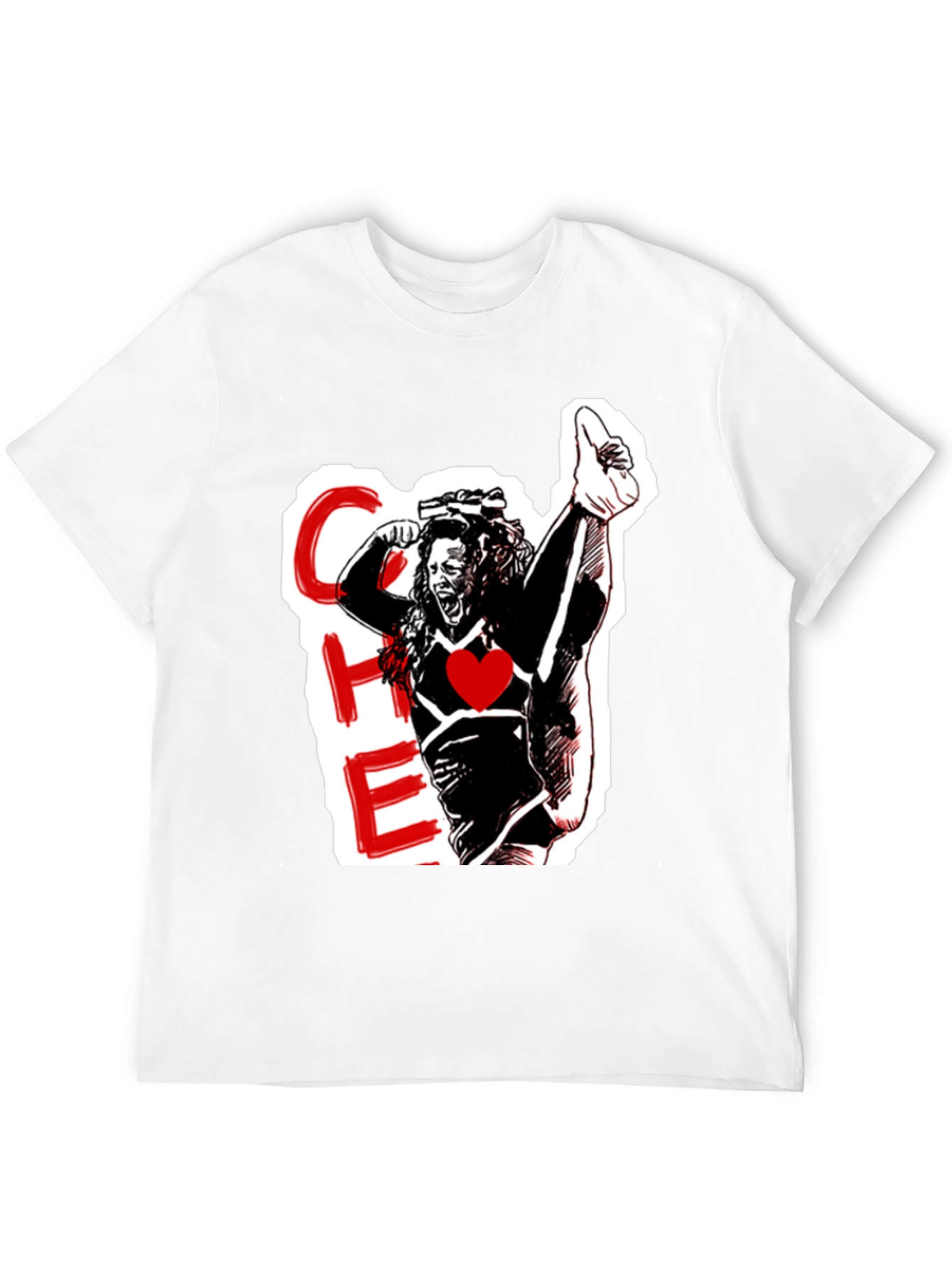 Cheerleader Graphic Black T-Shirt