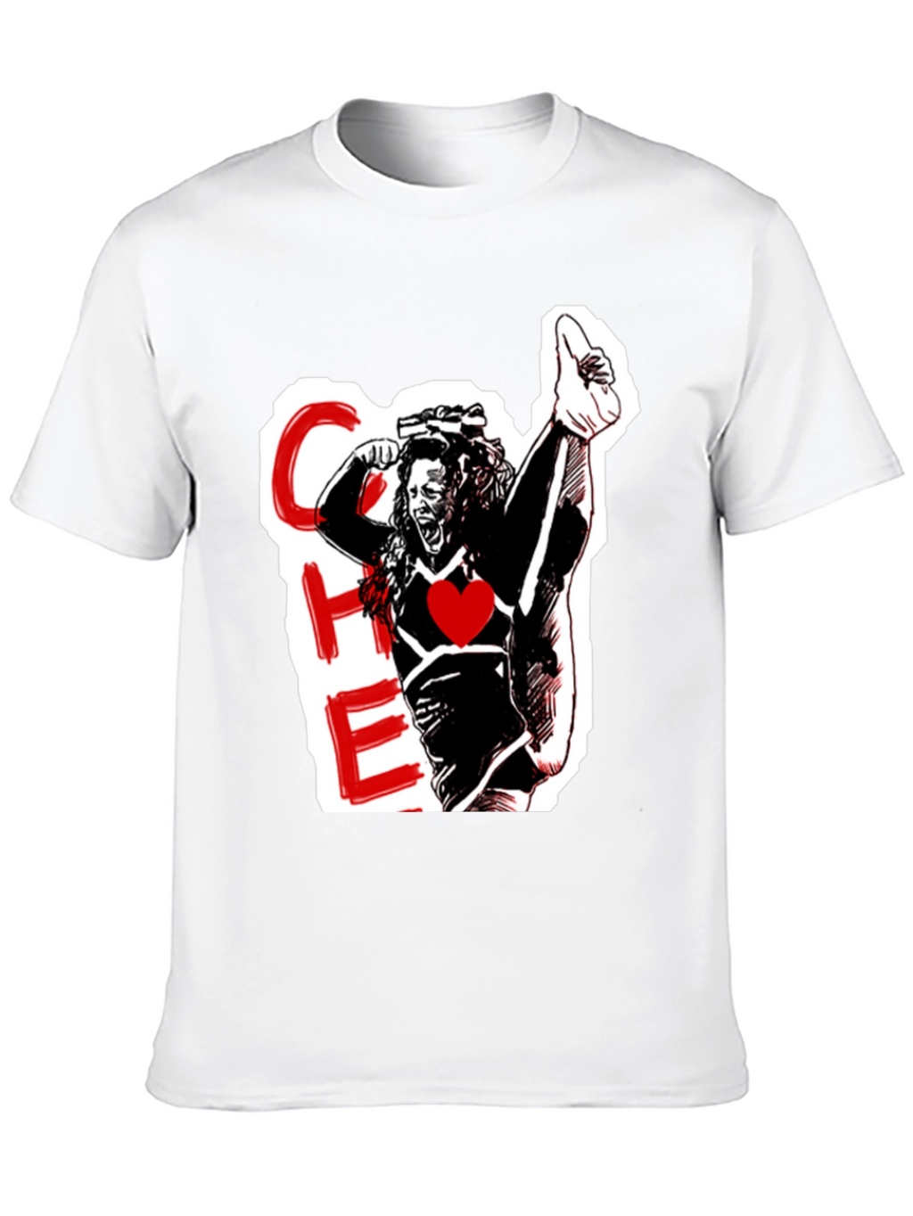 Cheerleader Graphic Black T-Shirt