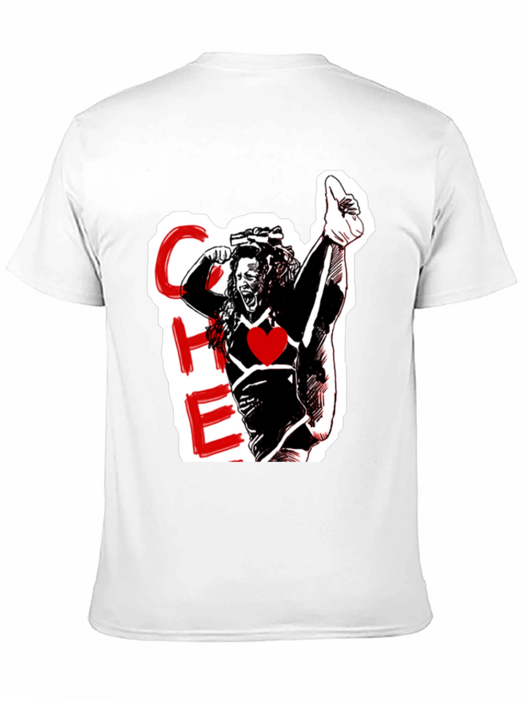 Cheerleader Graphic Black T-Shirt