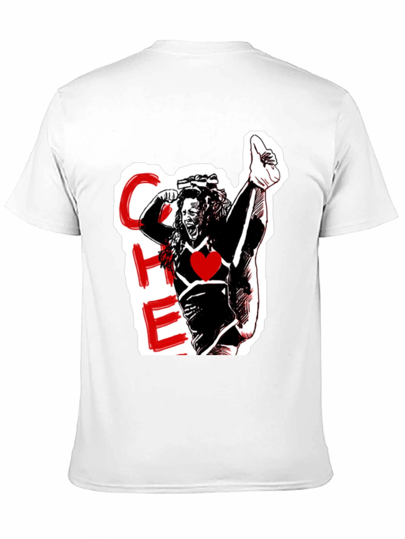 Cheerleader Graphic Black T-Shirt