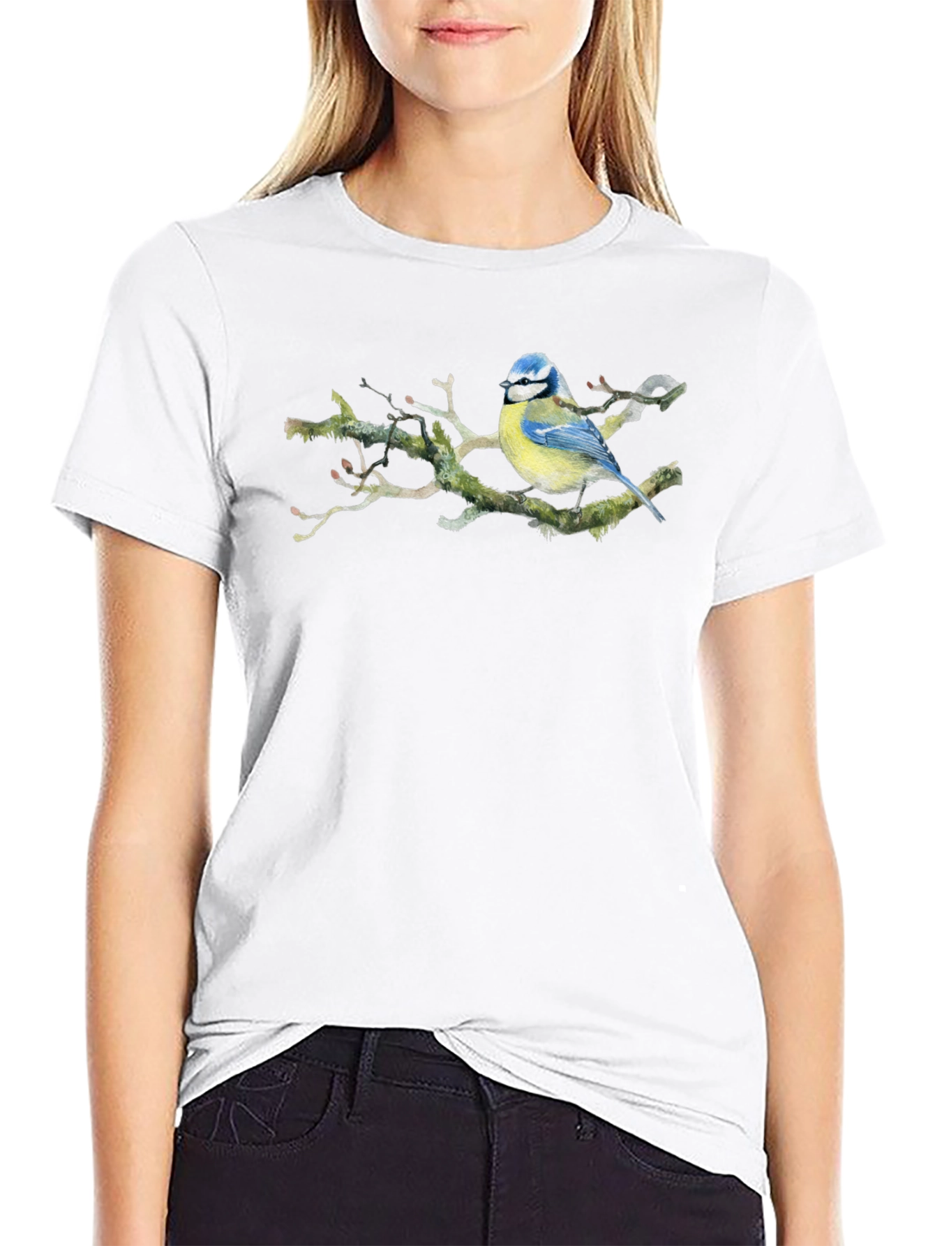 Blue Tit Bird T-Shirt - Nature Lover Tee