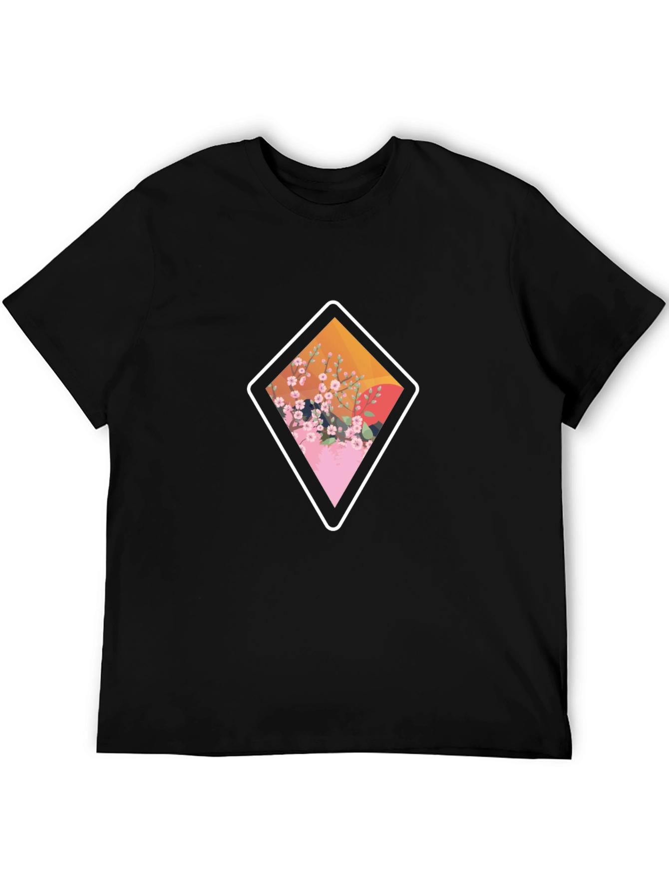 Diamond Floral Graphic Tee - Casual Style