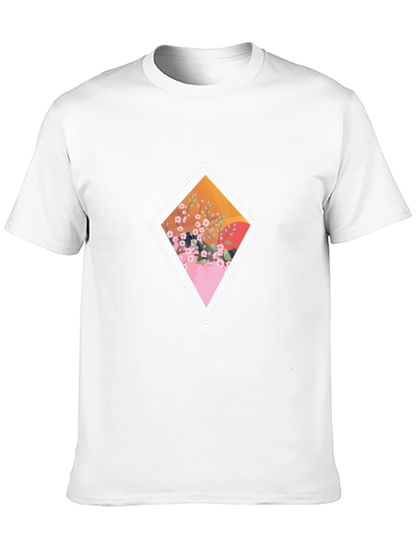 Diamond Floral Graphic Tee - Casual Style