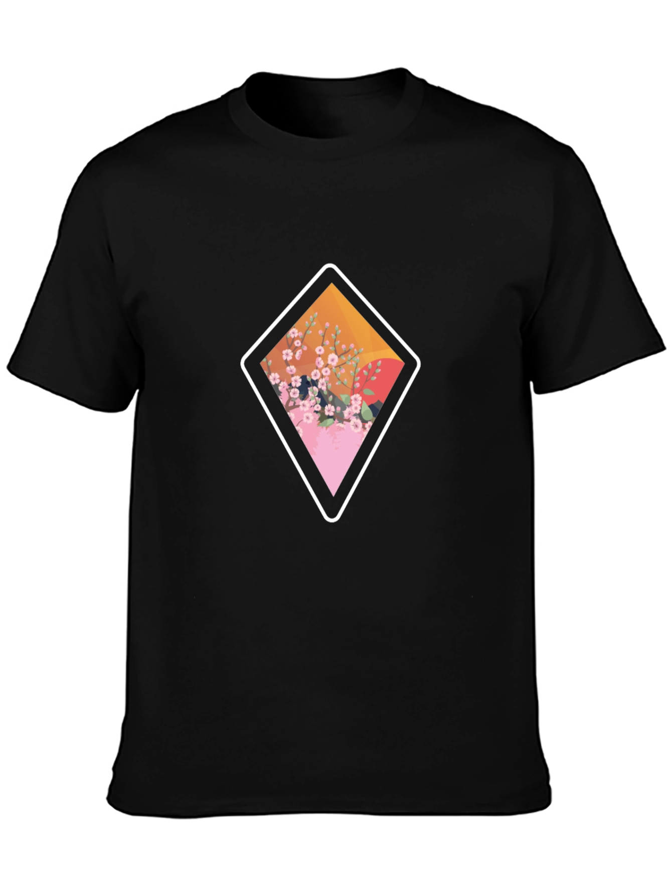 Diamond Floral Graphic Tee - Casual Style