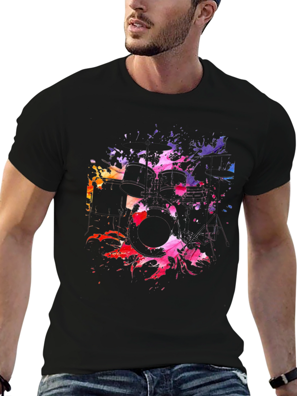 Abstract Drum Set Graphic Tee