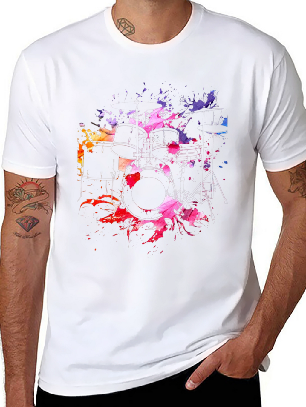 Abstract Drum Set Graphic Tee