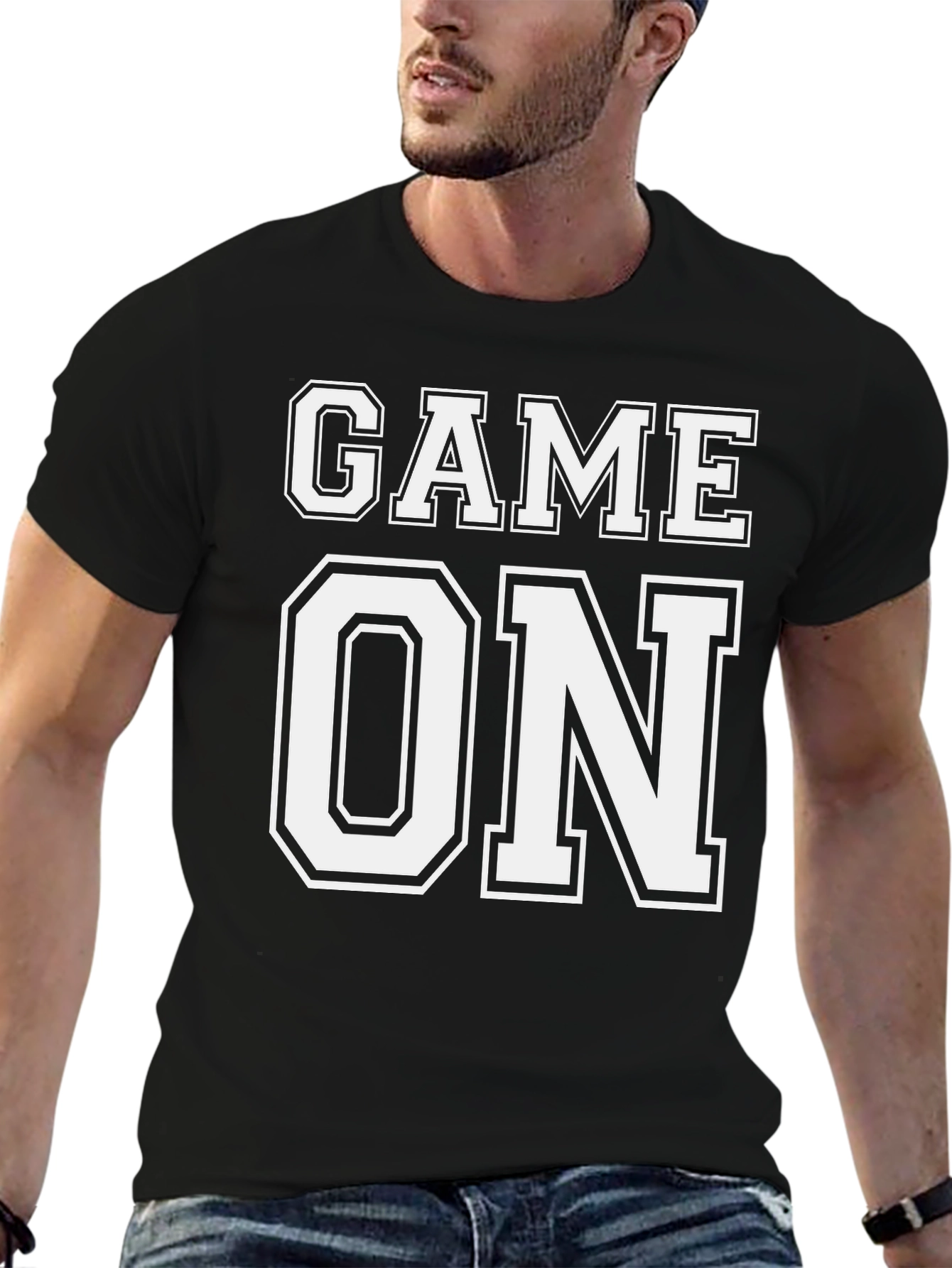 Game On T-Shirt - Black Cotton Tee