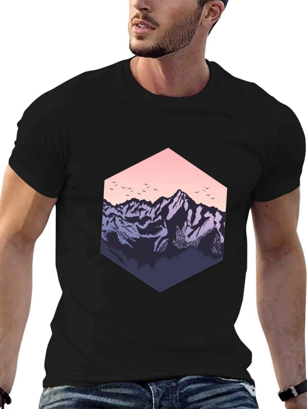 Mountain Hex T-Shirt - Nature Inspired Graphic Tee