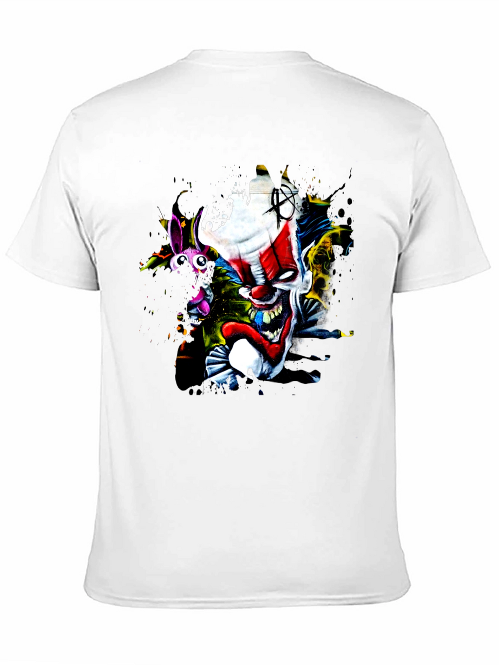 Creepy Clown Graphic Print Black T-Shirt