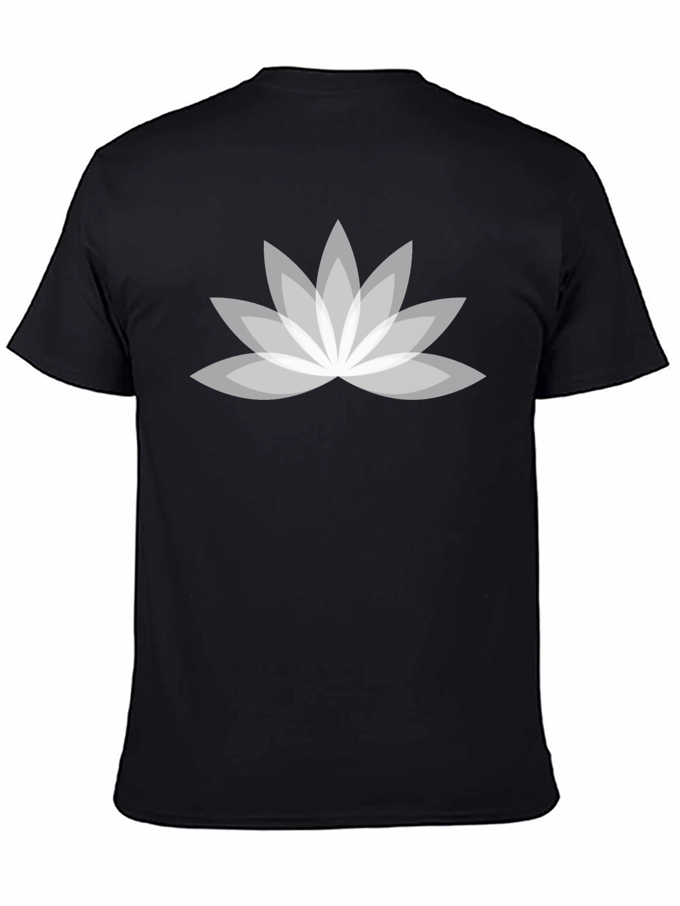 Mens Black Lotus Graphic Tee - Soft Cotton Comfort