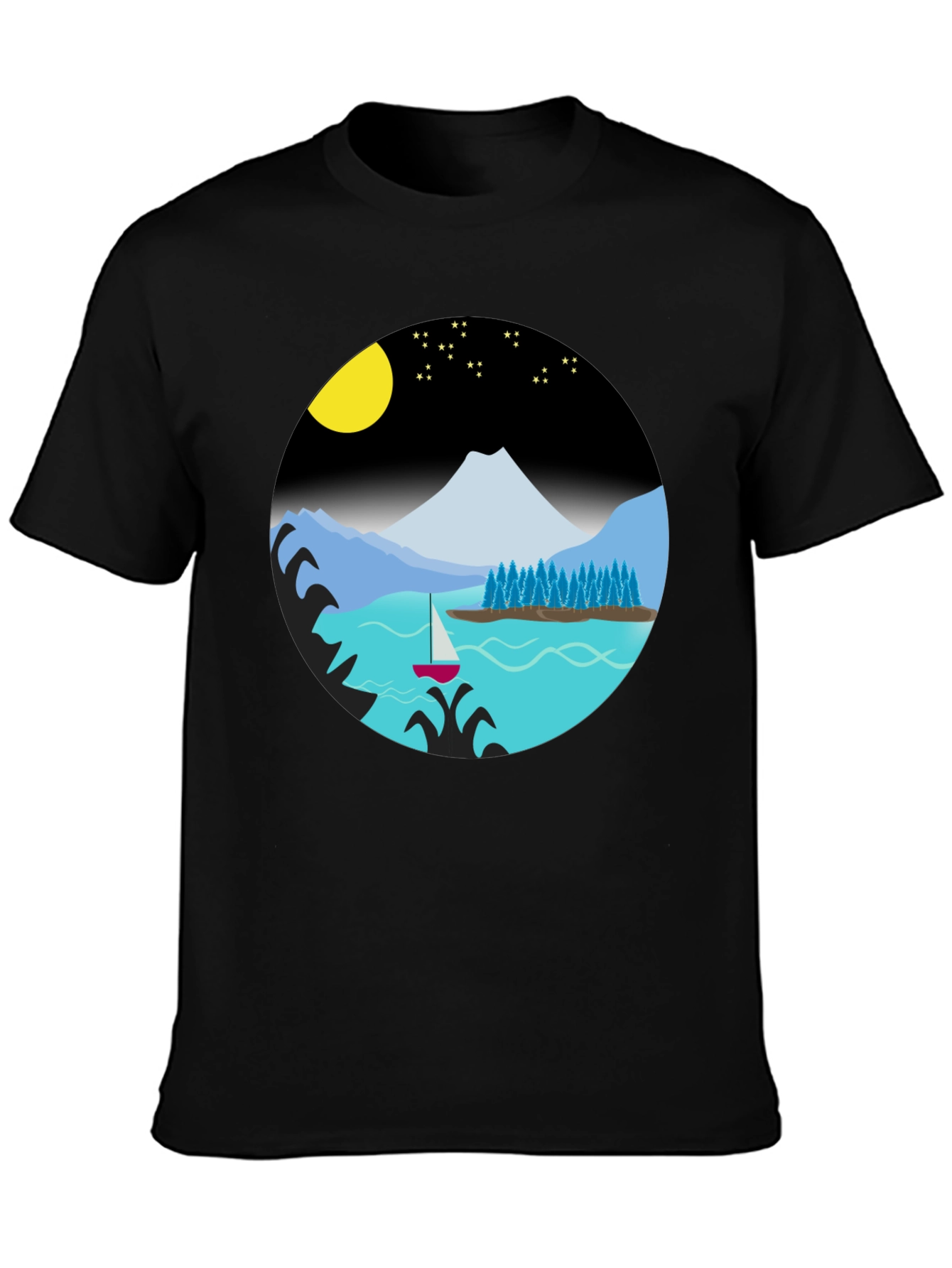 Scenic Night Lake Graphic Tee