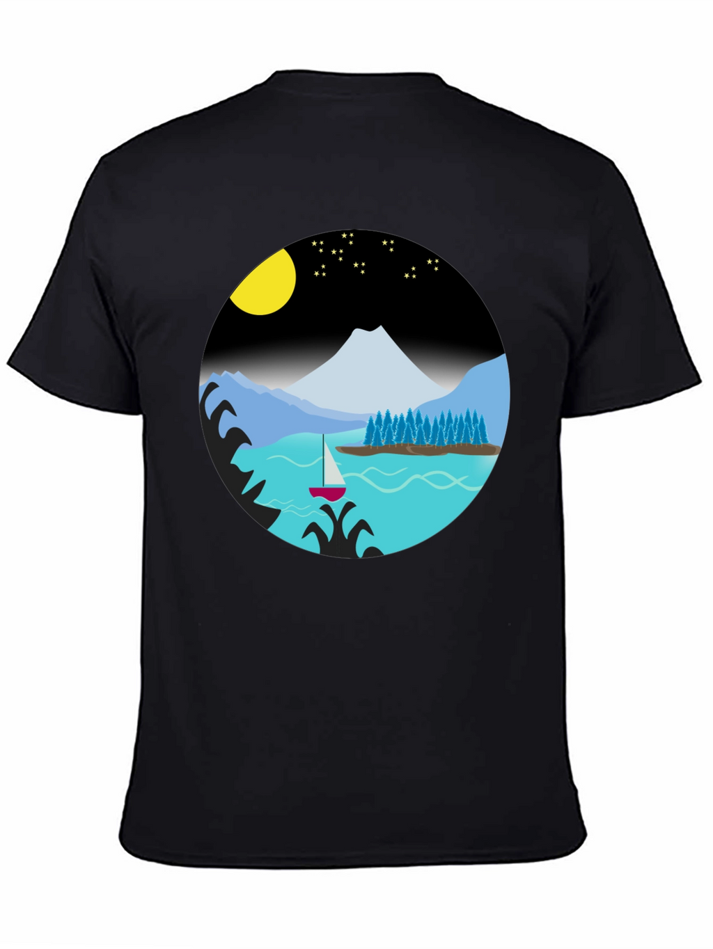 Scenic Night Lake Graphic Tee