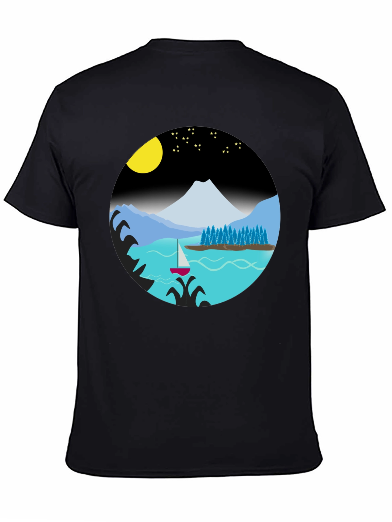 Scenic Night Lake Graphic Tee