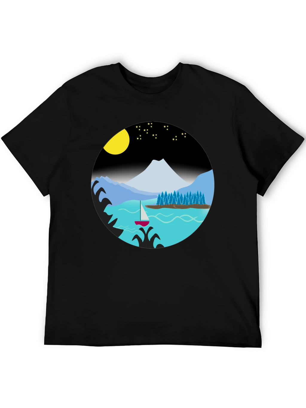 Scenic Night Lake Graphic Tee