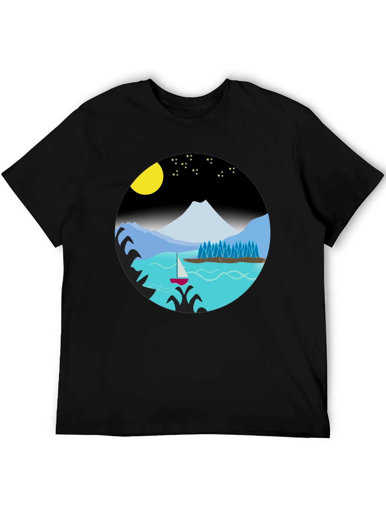Scenic Night Lake Graphic Tee