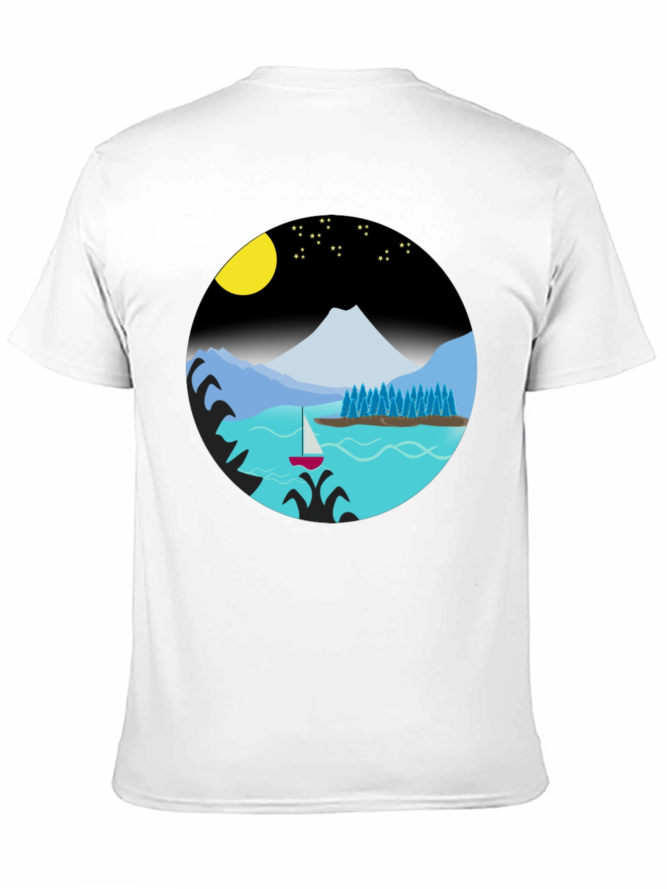 Scenic Night Lake Graphic Tee
