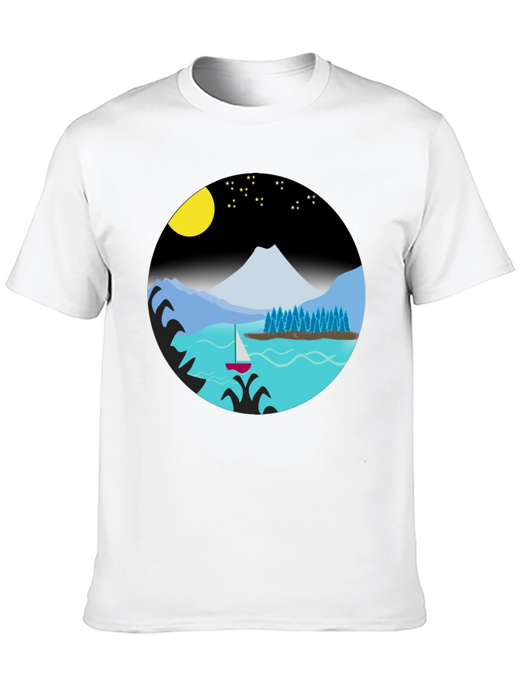 Scenic Night Lake Graphic Tee