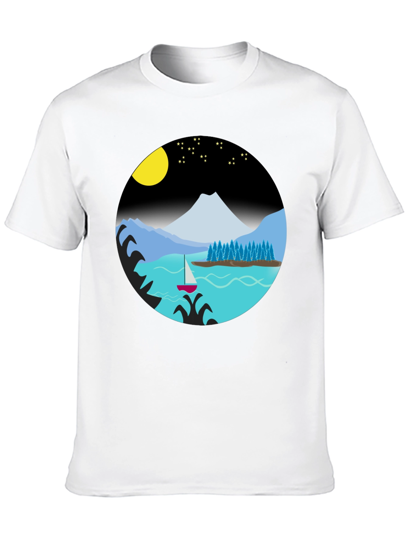 Scenic Night Lake Graphic Tee