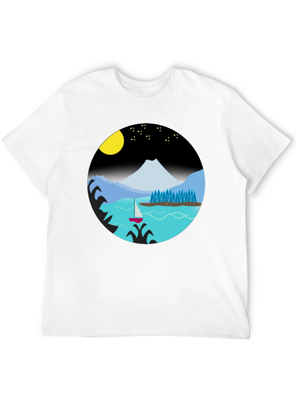 Scenic Night Lake Graphic Tee