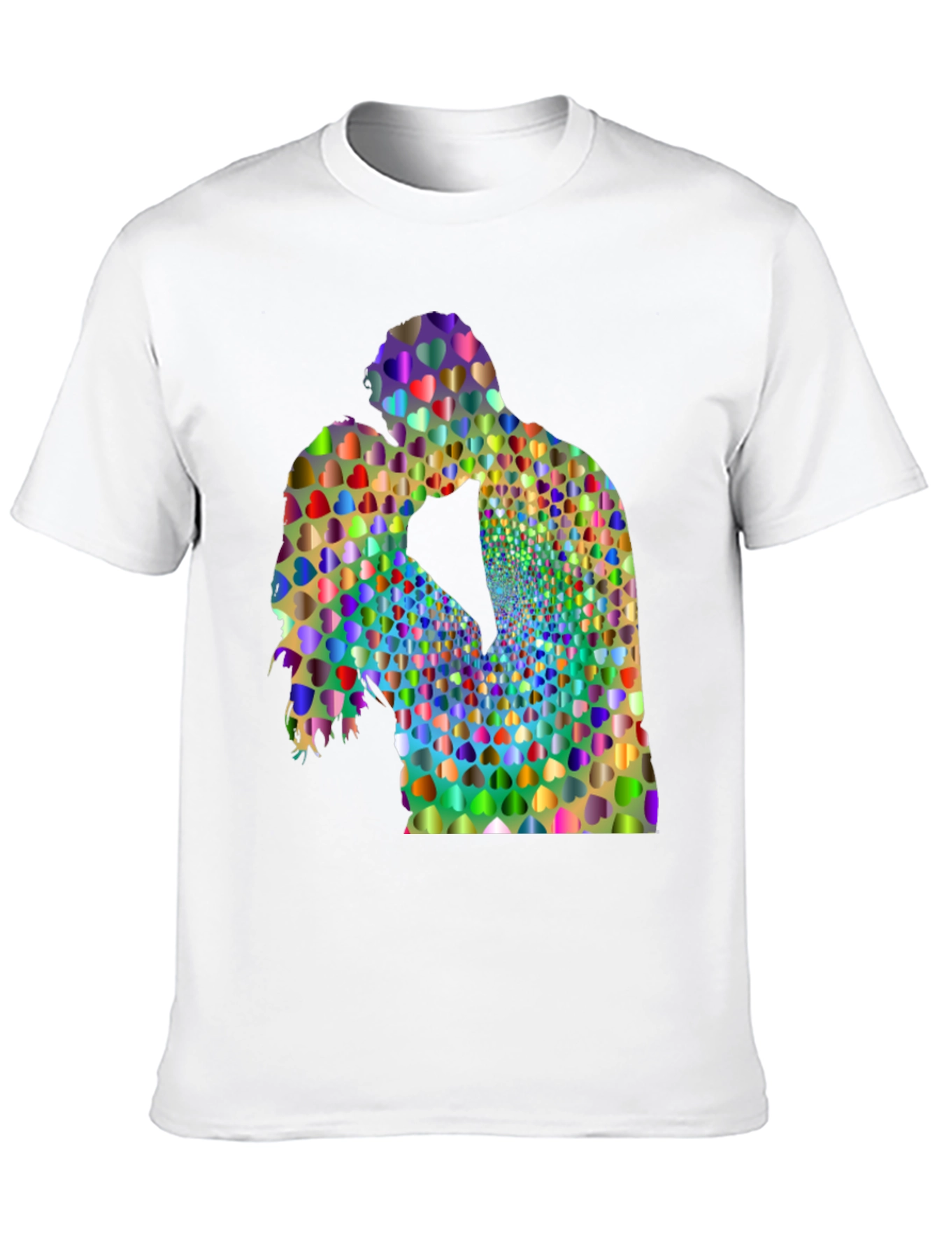Heart Kiss Graphic Tee - Artistic Love Shirt