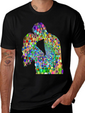 Heart Kiss Graphic Tee - Artistic Love Shirt