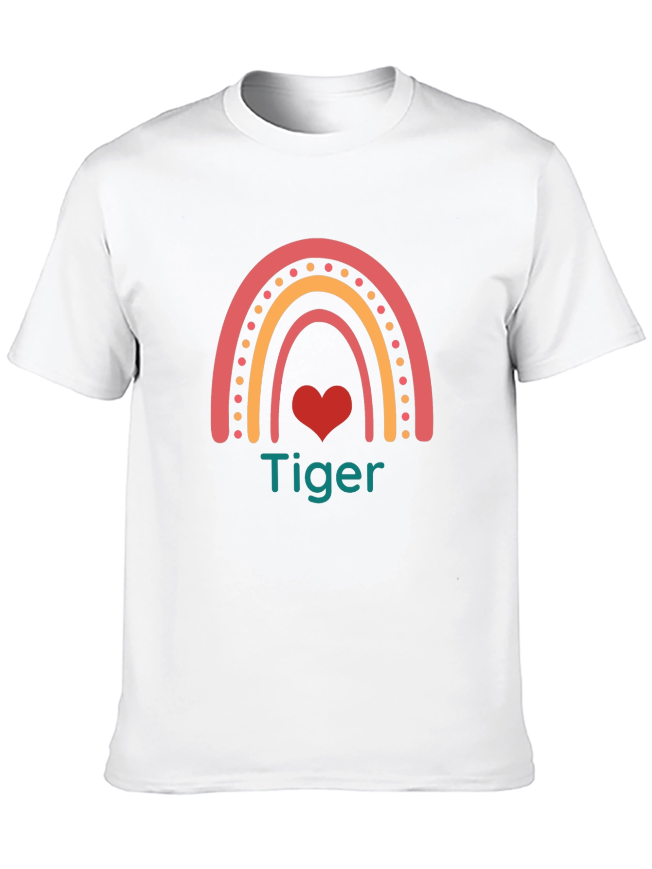 Tiger Rainbow Heart Graphic Tee - Cute & Stylish