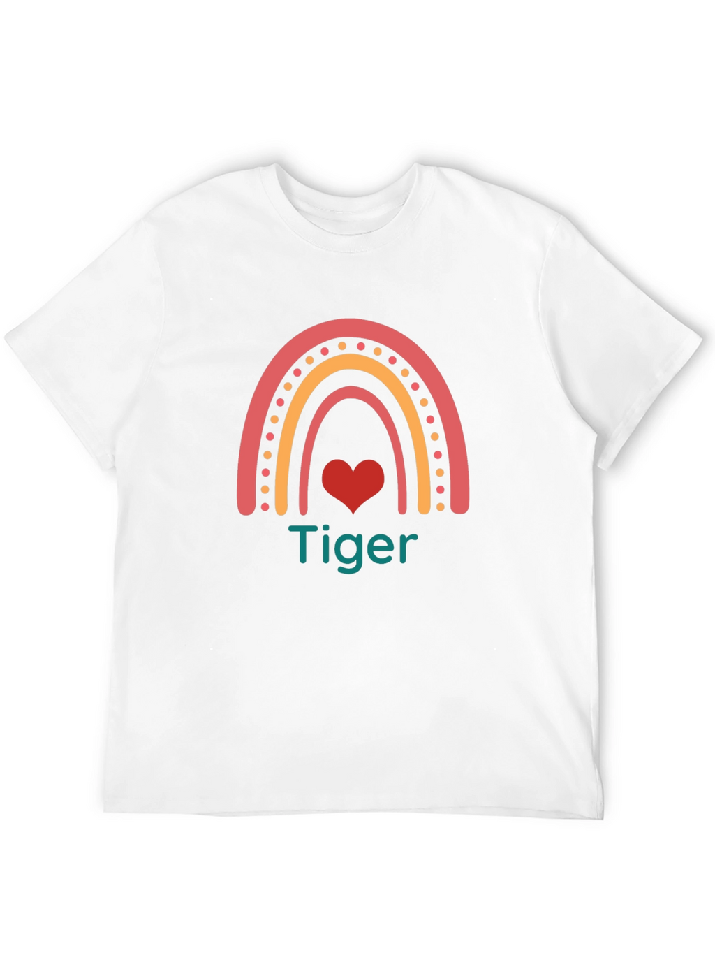 Tiger Rainbow Heart Graphic Tee - Cute & Stylish