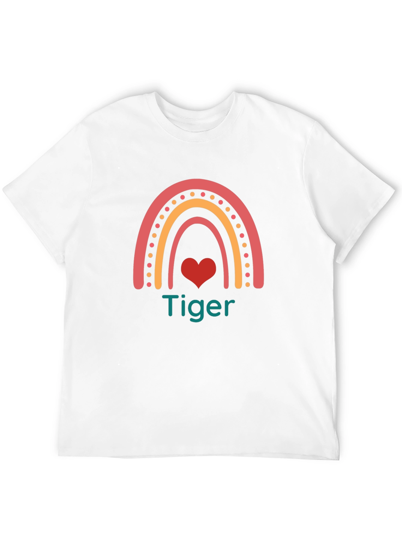 Tiger Rainbow Heart Graphic Tee - Cute & Stylish