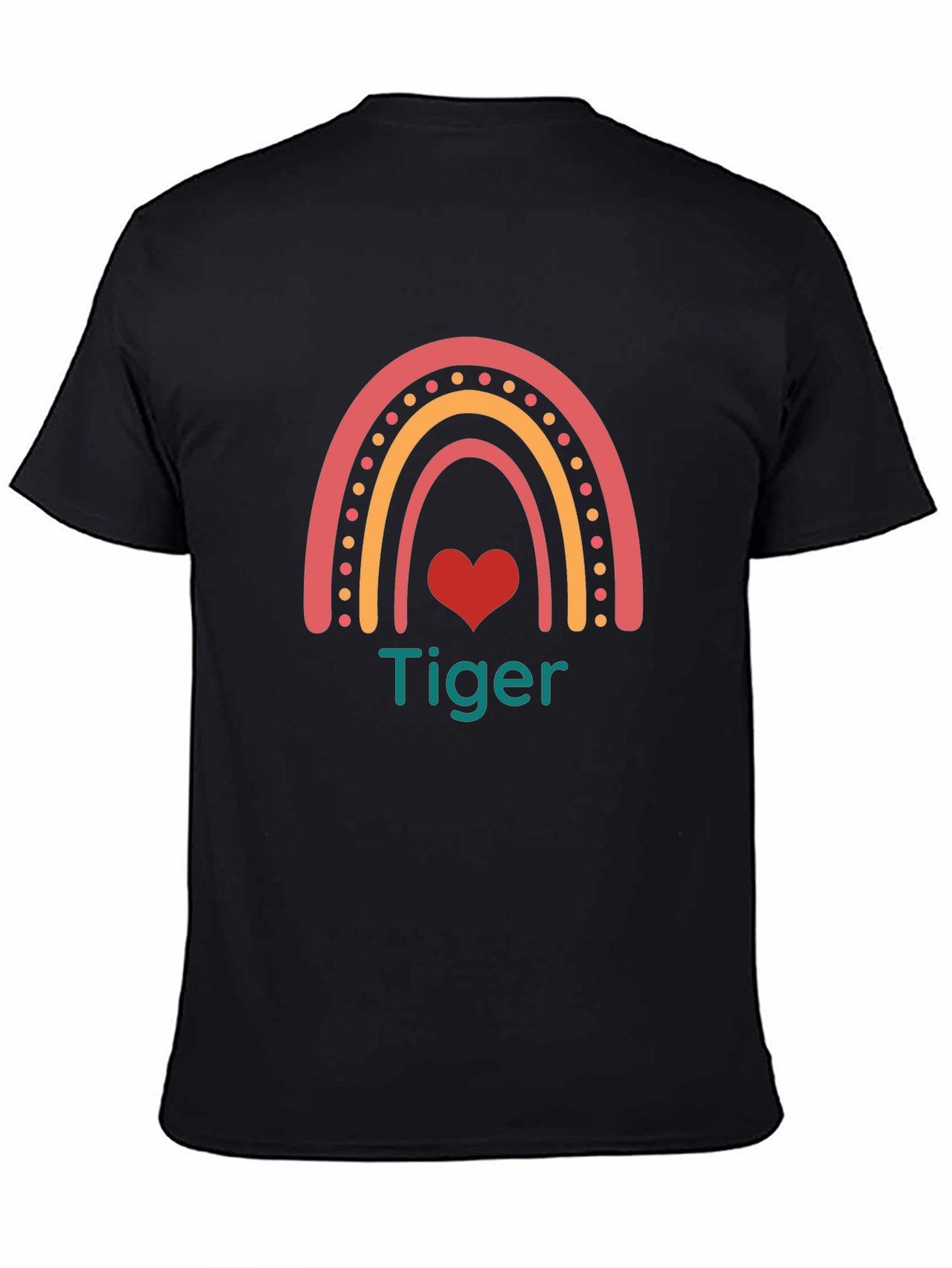 Tiger Rainbow Heart Graphic Tee - Cute & Stylish